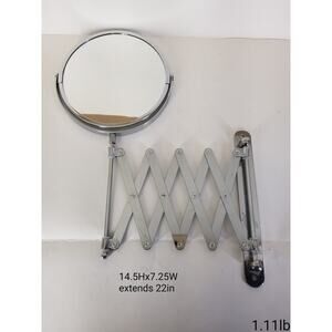 Vintage Swinging Adjustable Scissor Accordion Wall Shaving Mirror MCM Metal